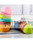 Цветни силиконови форми за мъфини 12 броя